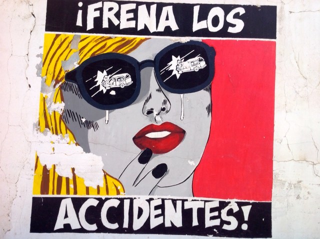 Brake -- as in stop --  accidents! (Frenar is the Spanish verb for "to put on the brakes") 